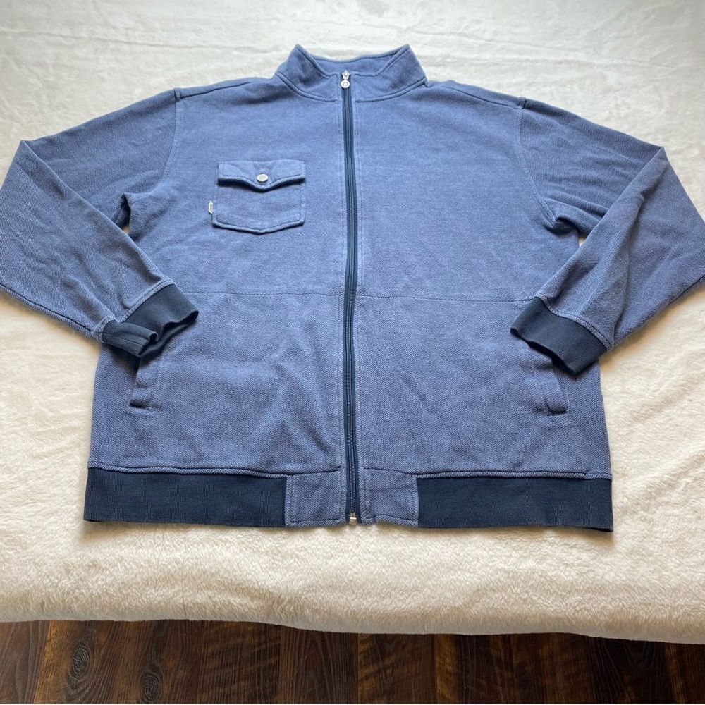 Linksoul Tempus Fugit Blue Front Zip Jacket Size XL